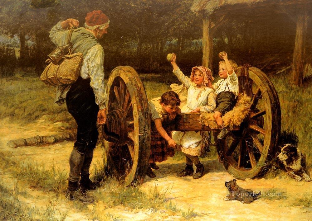 Merry As The day Is Long rural family Frederick E Morgan Oil Paintings